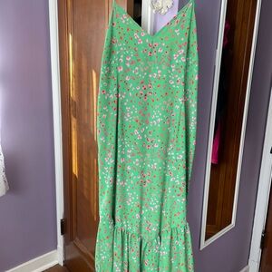 Never Fully Dressed Green animal strappy Frida Dress